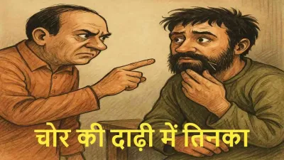 चोर की दाढ़ी में तिनका मुहावरे का अर्थ, उदाहरण और प्रयोग | Chor Ki Daadhi Me Tinka Meaning